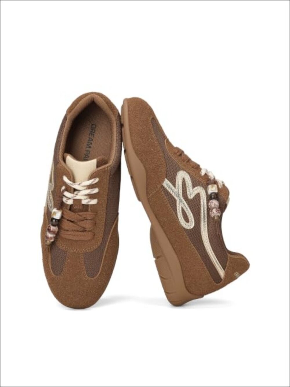 Women's Retro Platform Sneakers Faux Suede Mesh Comfort Walking Shoes